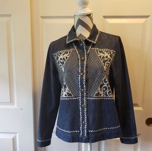 Vicki Wayne Denim Jacket  Embroidered 12